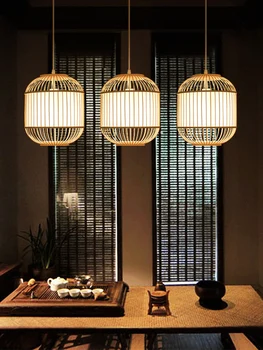 Японская люстра чайхана Китайский дзен бамбук спальня кабинет ресторан 2023 новые лампы-фонари для главной спальни