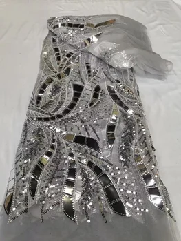 Французские кружевные ткани Качества 2023, новое свадебное платье с пайетками, женское платье с высокой сеткой в нигерийском стиле, Африканский тюль с вышивкой
