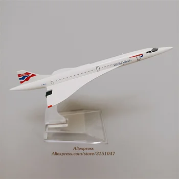 16-сантиметровая модель самолета Air British Concorde Модель самолета из литого под давлением металлического сплава Airplane Модель самолета 1: 400 Самолет Игрушка в подарок