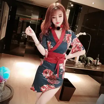 2023 японское платье-кимоно юката улучшенный халат кимоно гейша ночная рубашка с цветочным принтом косметическая униформа отель спа платье массажиста