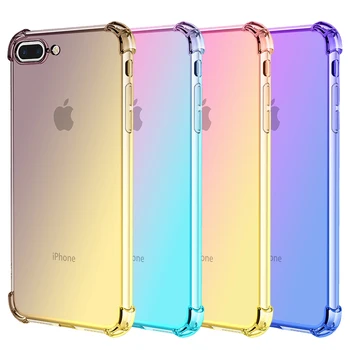 Двухцветный градиентный чехол для iPhone 8 Plus 7 Plus 6s Plus 6 Plus 8 7 6 5 5s Силиконовый чехол
