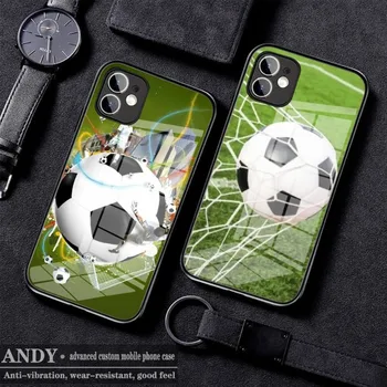 Футбольный Мяч Дизайн Стеклянный Чехол Для Телефона для iPhone 11 12 13 14 Pro XR XS MAX 8 X 7 14 Plus SE 13 Pro Дизайн Чехлов Для Iphone