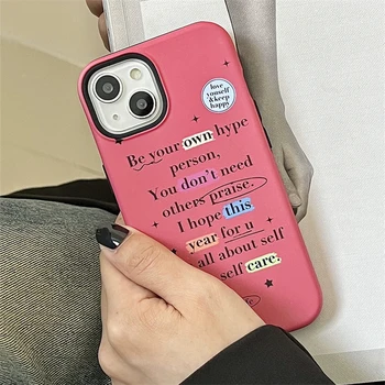 Креативный чехол для телефона с милой надписью Pink Girl для iPhone 14 13 12 11 Pro Max 2 В 1, противоударный бампер, матовая пленка, твердая оболочка