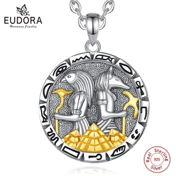 Юдора, серебро 925 Пробы, Египетский амулет Анубиса, ожерелье для мужчины, Винтажные руны, пирамиды, Подвеска, Египетские ювелирные изделия, подарок