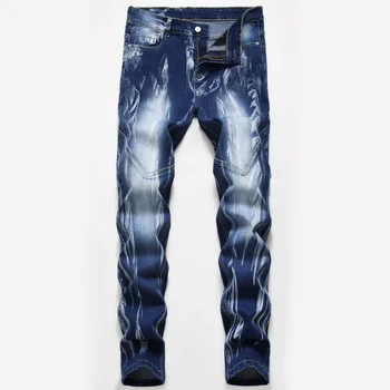 Мужские эластичные джинсы Military Tactics контрастного цвета, повседневные модные свободные брюки для стирки, мужские спортивные штаны для бега трусцой на открытом воздухе