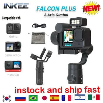 3-осевая портативная камера INKEE FALCON PLUS, карданный стабилизатор, держатель для экшн-камер, защита от встряхивания, видеозапись для Gopro Hero10 9 8