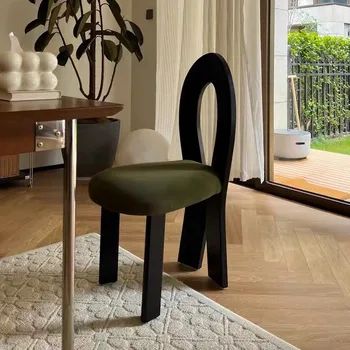 Французский винтажный Роскошный обеденный стул, бытовой стул для макияжа из массива дерева, мебель со спинкой 