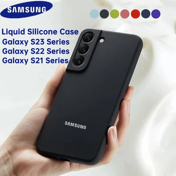 Оригинальный чехол Samsung S23 S22 Ultra Plus из Жидкого силикона Soft Touch Для телефона Funda Galaxy S22 + 5g S21 S21 + S23 + Корпус