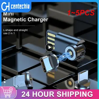 1 ~ 5ШТ Круглый магнитный кабельный штекер 8-контактный разъем Type C Micro USB C Разъемы для быстрой зарядки телефона Магнитное зарядное устройство для зарядки iPhone