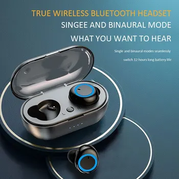 Y50 Bluetooth Наушники Tws-вкладыши Bluetooth 50 Кнопок для занятий спортом для бега, Стерео С микрофоном, Беспроводные наушники
