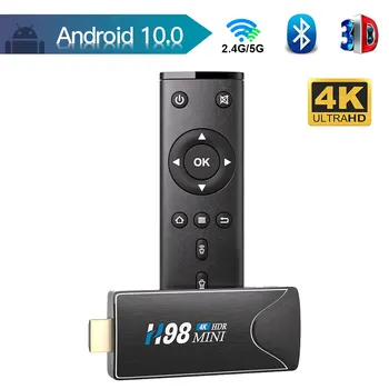 Мини-ТВ-приставка Android 10 4K HD 2G 16G Android TV Box 2,4 G 5,8 G Двойной Wifi Smart TV Box H.265 Медиаплеер ТВ-ресивер Телеприставка
