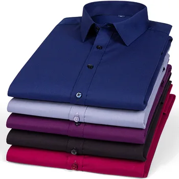 Высококачественные мужские рубашки большого размера S-8XL, классические приталенные Элегантные вечерние рубашки с длинными рукавами Для блузок, одежды