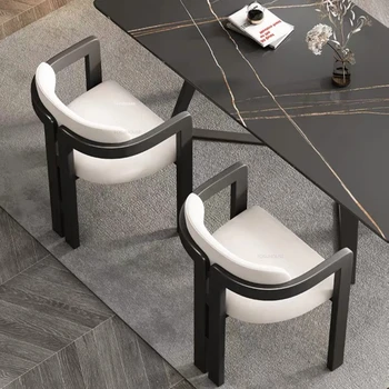 Роскошные обеденные стулья из массива дерева Nordic, Дизайнерский обеденный стул для домашнего ресторана со спинкой, Современный высококачественный стул для отдыха и учебы A