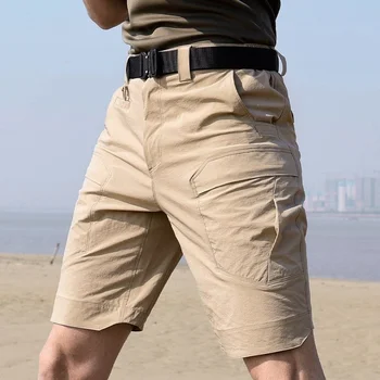 Мужские летние тренировочные быстросохнущие дышащие тактические шорты для занятий скалолазанием на открытом воздухе, велоспортом, тонкими эластичными короткими брюками с несколькими карманами