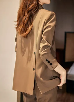 Высококачественный осенне-зимний формальный женский блейзер, женские деловые костюмы с наборами, Рабочая одежда, Офисная униформа, Брюки размера 3XL, куртка