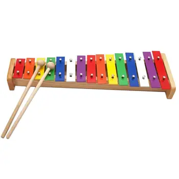 Алюминиевая пластина с 15 нотами, разноцветные игрушки для фортепиано, Ксилофон, детские подарочные игрушки