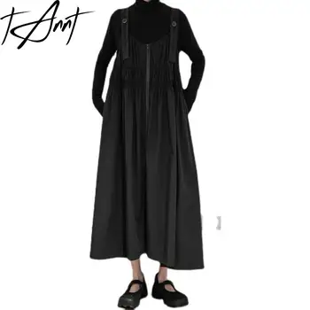 Женское платье Tannt Без рукавов, черные платья на бретельках для отдыха, Модные Свободные Длинные Летние платья для женщин, новинка 2023 года