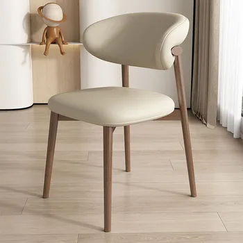 Скандинавские обеденные стулья из массива дерева для столовой, спинки обеденных стульев, легкие роскошные дизайнерские стулья для гостиной, бытовые принадлежности