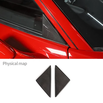 Для Ferrari 458 2011-2016, Треугольная накладка на переднее стекло из настоящего углеродного волокна, Внешняя Декоративная накладка на стойку, Автомобильные аксессуары