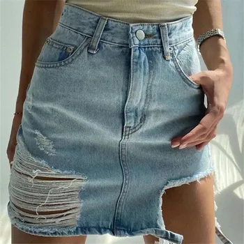 Новая женская летняя джинсовая юбка, модная сексуальная мини-юбка Star, короткая джинсовая юбка в том же стиле, синяя, черная, белая, прямая поставка