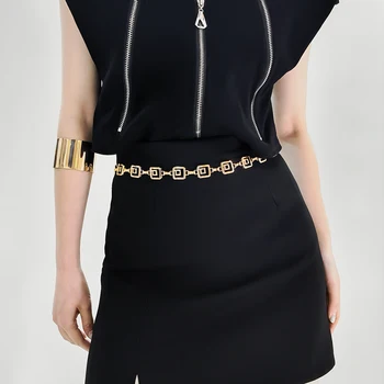 Металлическая цепочка на талии, Длинная кисточка, пояс-цепочка, платье с декоративной цепочкой, Регулируемый пояс в стиле Ins
