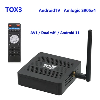 Tox3 TV BOX Smart TV Amlogic S905X4 2 ГБ 16 ГБ 4 ГБ 32 ГБ Двойной Wifi Гигабитный BT4.1 Поддержка AV1 4K Android 11