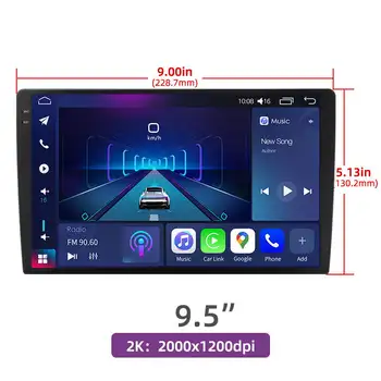 LINKNEW Универсальный 7/9/10-дюймовый Android12 с Сенсорным Экраном 8 + 128 ГБ с разрешением 2k для Автомобильной Стереосистемы Android с WIFI Carplay GPS