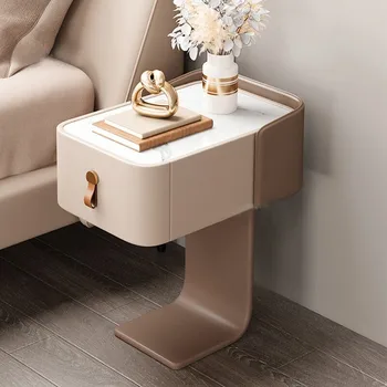 Передвижной прикроватный столик Журнальный столик Современный роскошный маленький столик с выдвижным ящиком Стол для спальни Muebles Para El Hogar Мебель для дома
