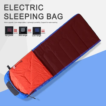 Компрессионный спальный мешок Водонепроницаемый умный спальный мешок с подогревом USB зарядка Удобный 3 уровня нагрева для кемпинга пеших прогулок