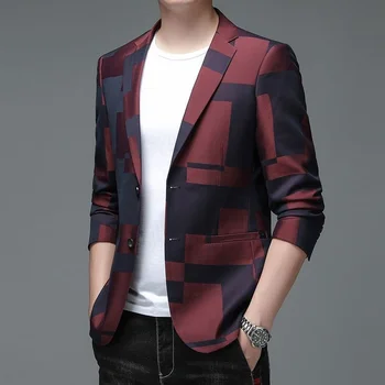 7XL Мужское повседневное пальто, костюм, весна-лето, тонкий Модный Корейский повседневный Западный свободный Красный приталенный блейзер для мужчин, куртка, черный