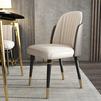 Кожаные Современные стулья для столовой скандинавского дизайна, эргономичные переносные кухонные стулья, Роскошная офисная мебель Silla Comedor для дома
