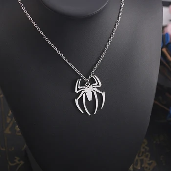 Новое модное ожерелье 38x38 мм Подвески в виде паука на Хэллоуин, Короткое Длинное Женское мужское подарочное ювелирное колье