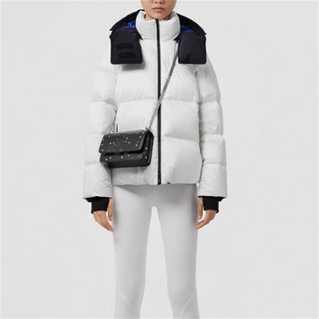 Зимняя новая женская куртка на белом утином пуху, утепленная теплая короткая куртка-пуховик с капюшоном y2k, высококачественная модная повседневная куртка-пуховик с вышивкой