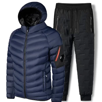 Мужские осенне-зимние парки с хлопковой подкладкой, мужские куртки со съемным капюшоном, Походные лыжные штаны, толстые зимние теплые пальто, брюки