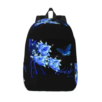 Многофункциональный рюкзак Blue Butterfly, классический базовый водостойкий повседневный рюкзак для путешествий с боковыми карманами для бутылочек