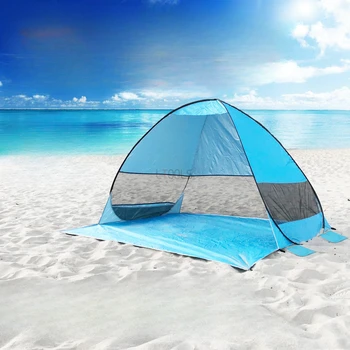 Пляжная палатка с быстрым автоматическим открыванием, солнцезащитный тент с защитой от ультрафиолета, легкая всплывающая шторка для кемпинга на открытом воздухе, рыбалки