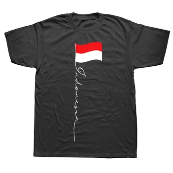 Фирменный флагшток Индонезии, индонезийские футболки, летняя хлопчатобумажная уличная одежда С коротким рукавом, подарки на день рождения, футболки, мужская одежда