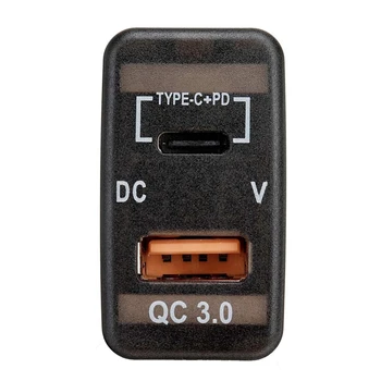 3X Автомобильное Зарядное Устройство Type-C + PD QC3.0 С Двойным USB-Адаптером, Гнездо На Приборной панели, Вольтметр Для Landcruiser Prado FJ Cruiser Hiace RAV4