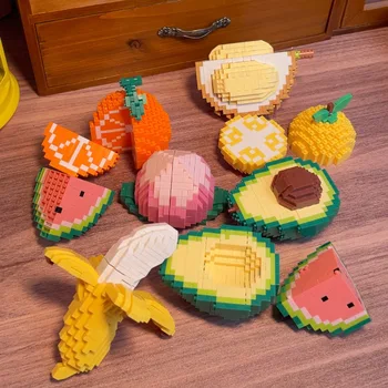 Летняя новинка, серия игрушек Fruit Building Blocks, Дуриан, Авокадо, Забавная детская сборка 