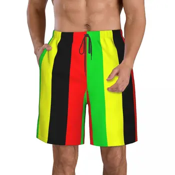 Шорты Rasta Jamaica Raggae повседневного покроя с плоской передней частью для мужчин, пляжные брюки с завязками, комфортные шорты для дома