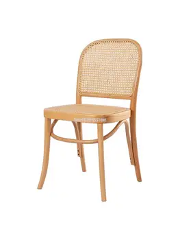 Ретро-стул из цельного дерева, стул из ротанга, Старинный стул, Семейный стул со спинкой, обеденный стул из цельного дерева, Современный Простой рабочий стул