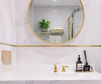 Скандинавское зеркало для ванной комнаты круглое настенное зеркало для ванной комнаты зеркало фэн-шуй умывальник туалет зеркало для макияжа ванная комната