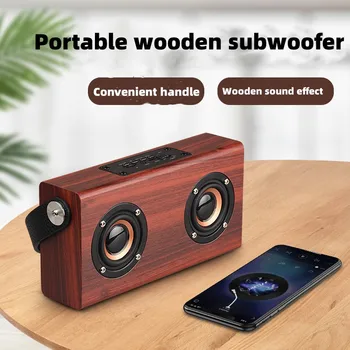 D10 Портативный деревянный динамик Bluetooth Стерео сабвуфер объемного звучания De Sonido Para Hogar caixa de som bluetooth