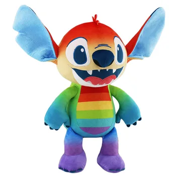 45 см Kawaii Rainbow Stitch Plushies, плюшевая кукла Disney Lilo & stitch, Милые подарки на День рождения для детей Оптом