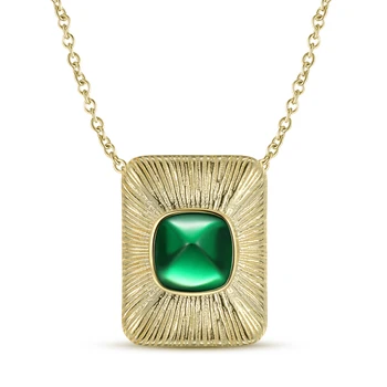 Серебро 925 пробы, темно-зеленое ожерелье с подвеской в виде нано-сахарной башни, женский подарок на день рождения, сверкающая цепочка для женщин, золотые изысканные ювелирные изделия