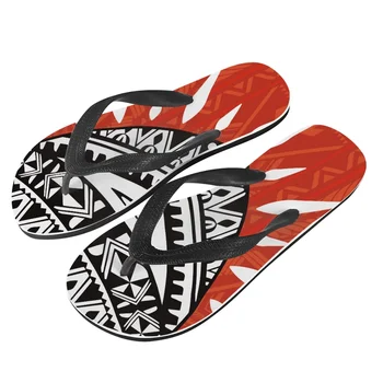 Татуировка с тотемом полинезийского племени Самоа, принты Самоа, Мужские вьетнамки, Летние тапочки, пляжные сандалии, нескользящая повседневная обувь на плоской подошве для бассейна