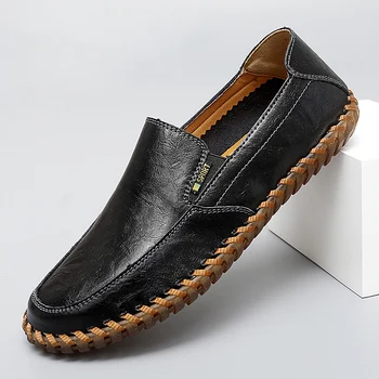 Мужские кожаные дышащие повседневные лоферы ручной работы, удобная обувь для мужчин 2023, Летние кроссовки, Обувь для мужчин