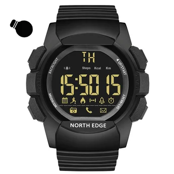 North Edge Смарт-Часы News Push Шагомер Многофункциональный 100 М Водонепроницаемый Bluetooth Мужские Спортивные Часы На открытом воздухе В стиле Милитари