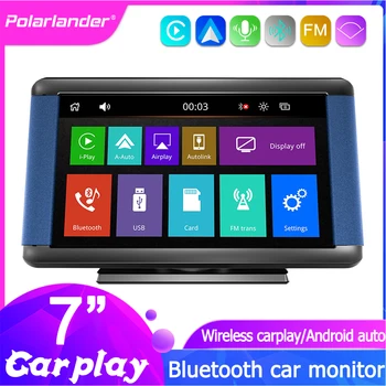Автомобильный Мультимедийный MP5-плеер с 7-Дюймовым экраном и Функцией заднего вида Bluetooth, Стереоприемник CarPlay, Проводной /Беспроводной Android Auto