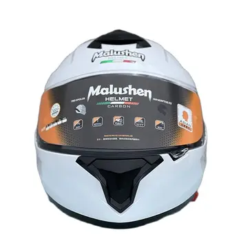 Мотоциклетный шлем с внутренним солнцезащитным козырьком, оригинальный, чисто Белый, гоночный Женский шлем с двойными линзами, Casco Capacete